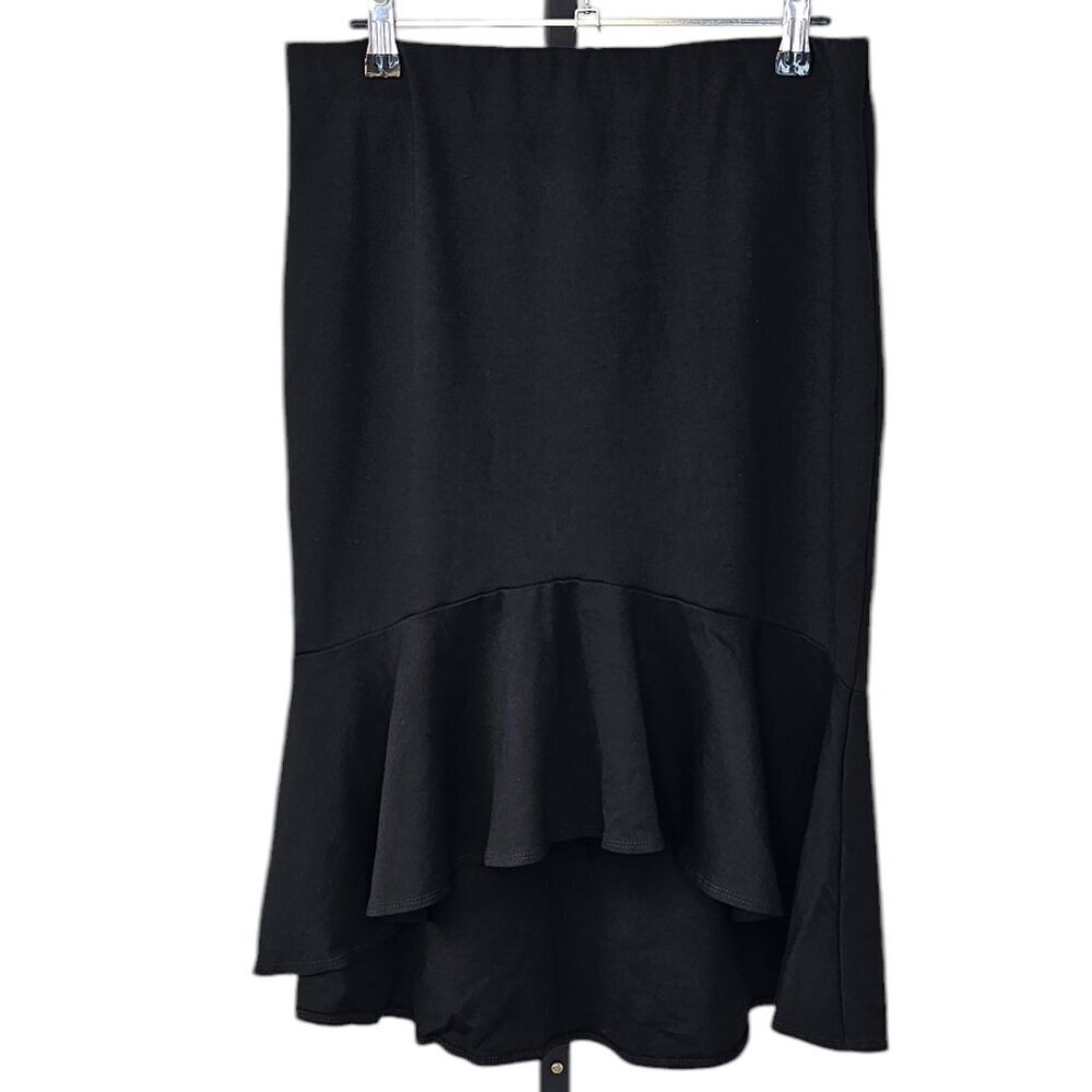 Love Stitch Womens High Low Trumpet Skirt, Black, Stretch , Size Large